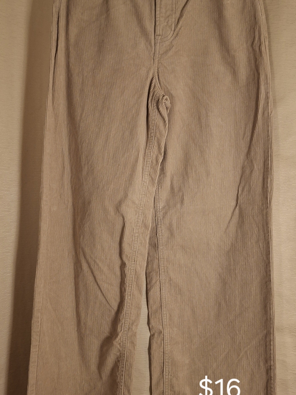 Divided Wide-Leg Corduroy Pants in Light Tan